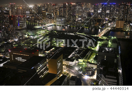 日本の東京都市景観  築地市場・83年の歴史に幕、６日「日本の台所」営業終了＝10月6日撮影（夜景） 44440314