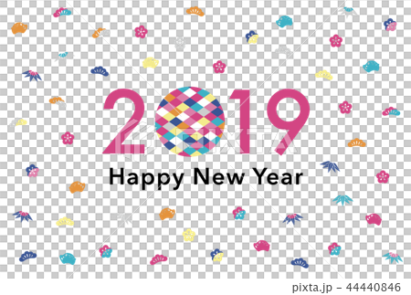 2019年 年賀状テンプレート 2019年 年賀状テンプレート 44440846