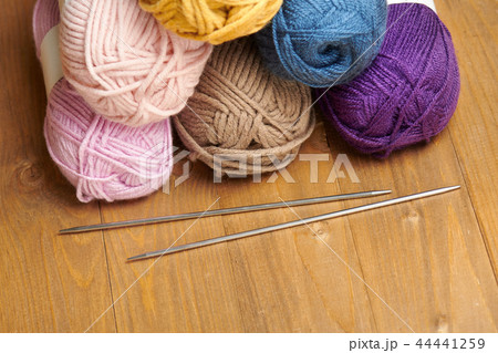 balls of colorful wool thread for knitting balls of colorful wool thread for knitting 44441259