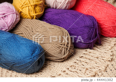 balls of colorful wool thread for knitting balls of colorful wool thread for knitting 44441302