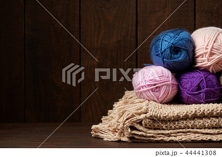 balls of colorful wool thread for knitting balls of colorful wool thread for knitting 44441308