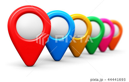 Group of color map location markers 44441693