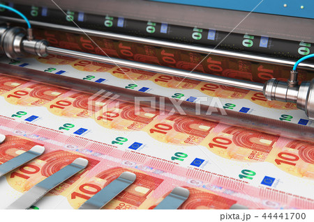 Printing 10 Euro money banknotes 44441700