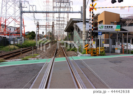 最寄踏切から見た南武線小田栄駅の上り線ホーム 44442638