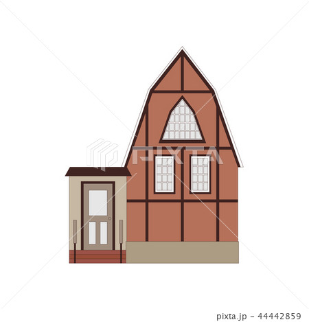 Beautiful detailed linear cityscape collection with townhouses. Small town street with victorian Beautiful detailed linear cityscape collection with townhouses. Small town street with victorian 44442859