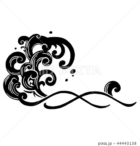 波 素材 黒のイラスト素材