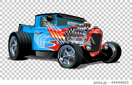 Cartoon retro hot rod isolated on white background 44444601