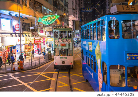 《香港》香港島の夜景・香港トラムより車載撮影 《香港》香港島の夜景・香港トラムより車載撮影 44445208