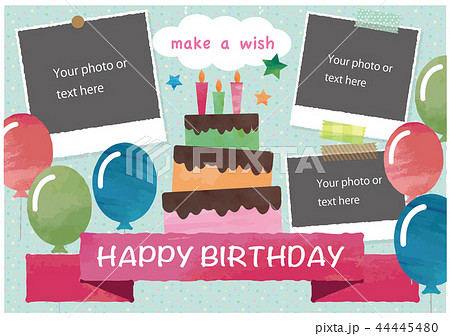 誕生日のフォトフレームのイラスト素材