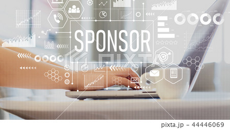 Sponsor with woman using a laptop Sponsor with woman using a laptop 44446069