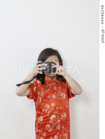 little girl 8 years in Chinese dress 44446246