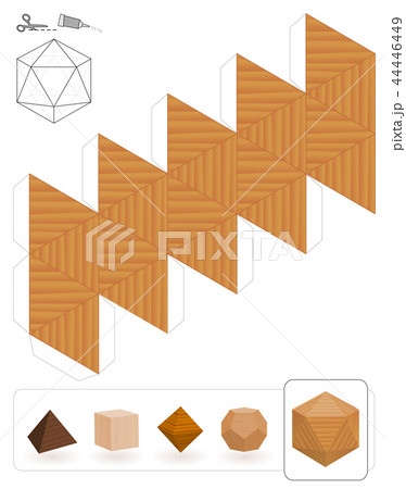 Platonic Solids Icosahedron Wooden Texture 44446449