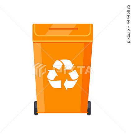 Bright Plastic Rubbish Bin with Recycling Sign 44446985
