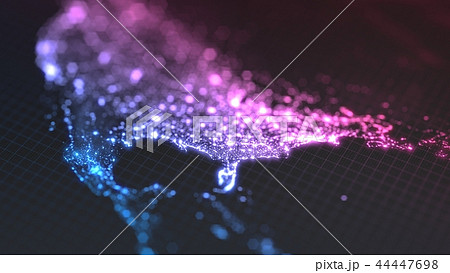 dark earth map with glowing details of city and human population density areas. wiew of america. 3d 44447698