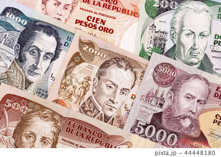 Old Colombian Peso, a background Old Colombian Peso, a background 44448180