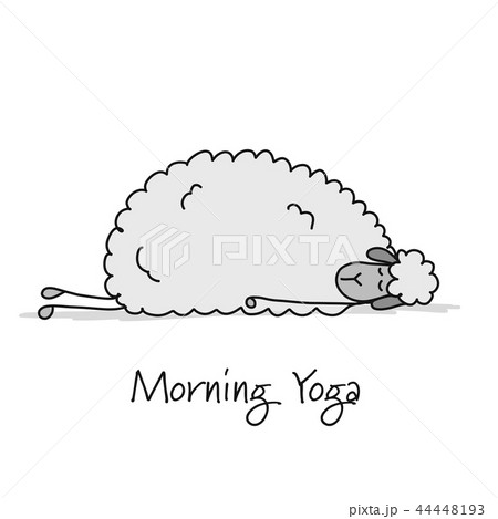 Funny sheep doing yoga, sketch for your design Funny sheep doing yoga, sketch for your design 44448193