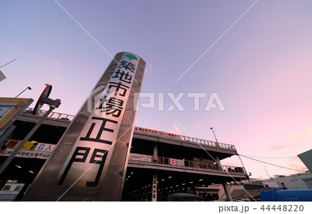 日本の東京都市景観  築地市場・83年の歴史に幕、６日「日本の台所」営業終了＝10月6日撮影 44448220