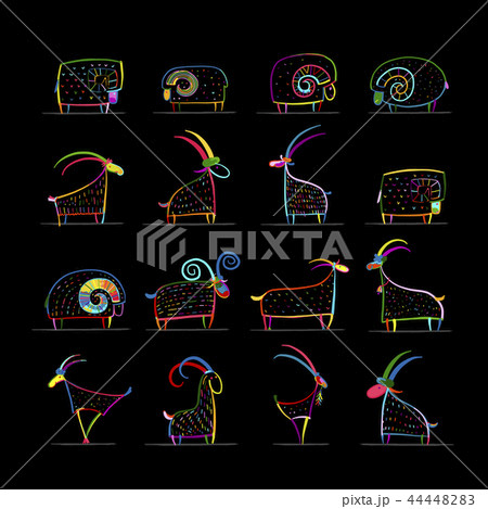 Goats and rams collection for your design Goats and rams collection for your design 44448283