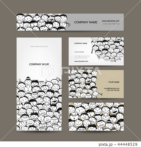 Business cards collection, people crowd design 44448529