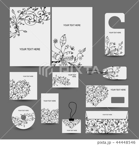 Corporate business style design: folder, labels, cards, envelope, cd cover 44448546