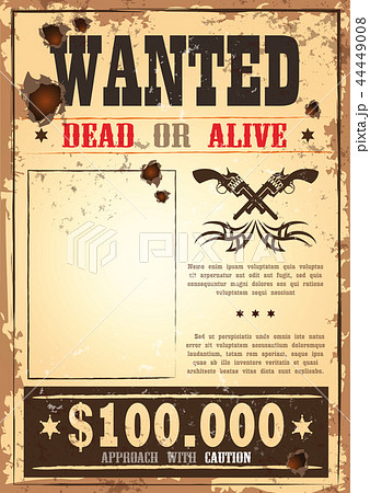 Retro wanted paper for wild west bounty 44449008