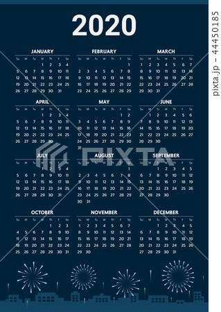 2020 Calendar with fireworks theme 2020 Calendar with fireworks theme 44450185