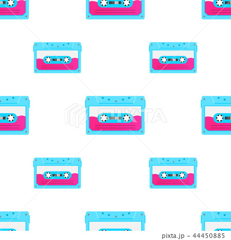 Vintage pattern with analogue music cassettes Vintage pattern with analogue music cassettes 44450885