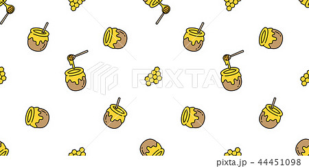 Honey Seamless Pattern Vector Bear Bee Polar Bear のイラスト素材