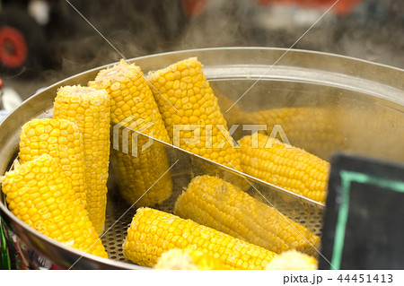 Organic boiled Corn. Background, texture  44451413