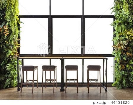 Counter bar with window view with ornamenta 44451826