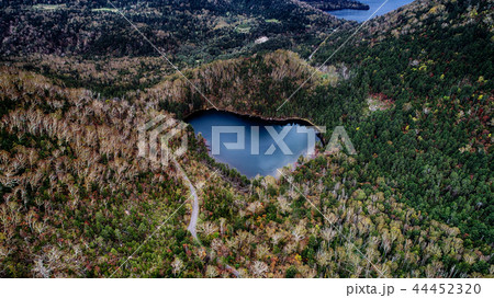 然別湖の空撮 44452320