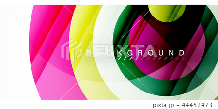 Glossy colorful circles abstract background, modern geometric design 44452473