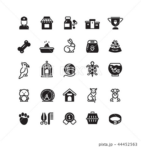 Vector pets black icons 44452563