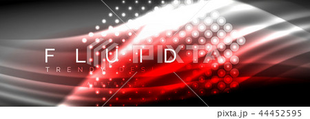 Liquid neon flowing waves, glowing light lines background 44452595