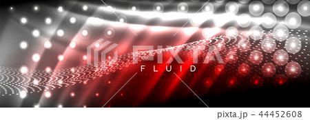 Liquid neon flowing waves, glowing light lines background 44452608