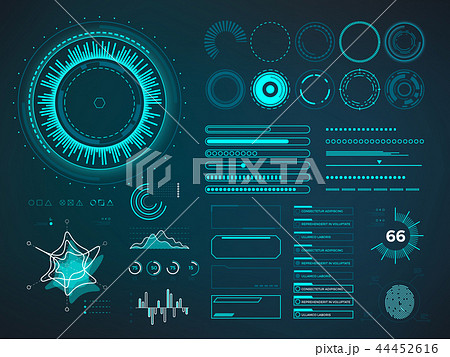 Futuristic user interface HUD. Infographic vector elements Futuristic user interface HUD. Infographic vector elements 44452616