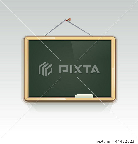 Blank school blackboard hanging on wall vector illustration 44452623
