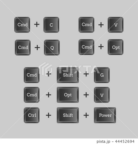 Computer keyboard shortcuts with vector buttons 44452694