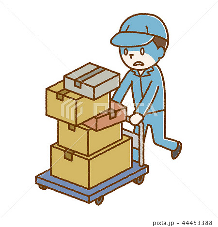 荷物を運ぶ男性 ブラック企業 手描き風 荷物を運ぶ男性 ブラック企業 手描き風 44453388