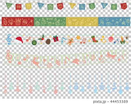 クリスマス ライン仕切り素材 44453389