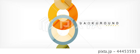 Colorful rings on grey background, modern geometric pattern design. Vector business or technology 44453593
