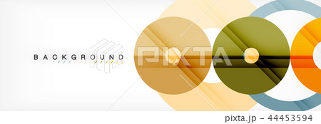 Colorful rings on grey background, modern geometric pattern design. Vector business or technology 44453594