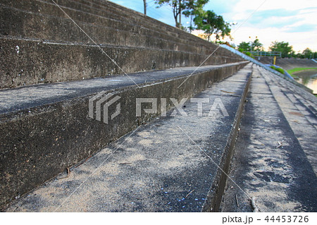 stair cement old riverside in the public park stair cement old riverside in the public park 44453726
