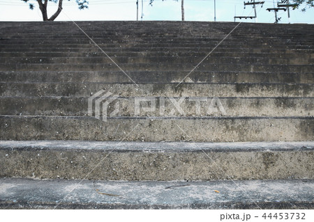 stair cement old in the public park  44453732
