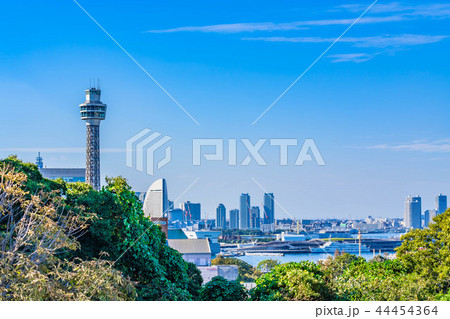 秋晴れの横浜 港の見える丘公園周辺の風景 秋晴れの横浜 港の見える丘公園周辺の風景 44454364