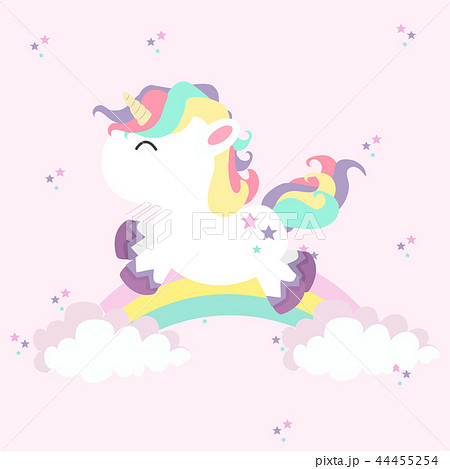 Unicorn mini with rainbows in colored pastel Unicorn mini with rainbows in colored pastel 44455254