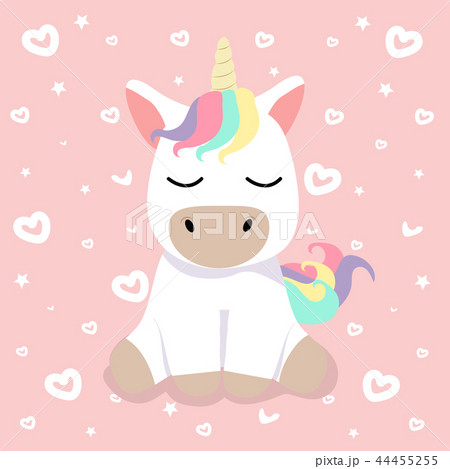 Cute cartoon nice unicorn Vector 44455255