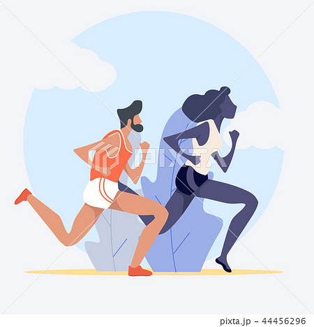 man and woman attractive running and jogging man and woman attractive running and jogging 44456296