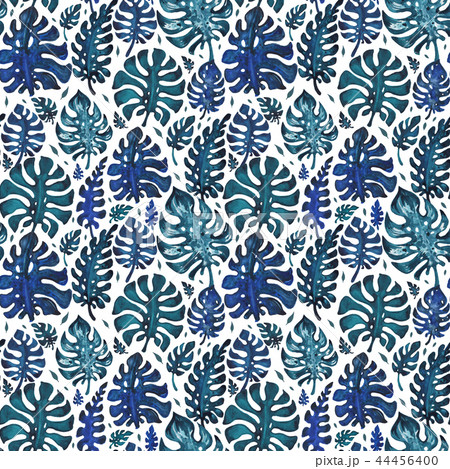 Exotic tropical seamless pattern. Watercolor hand drawn illustration Exotic tropical seamless pattern. Watercolor hand drawn illustration 44456400