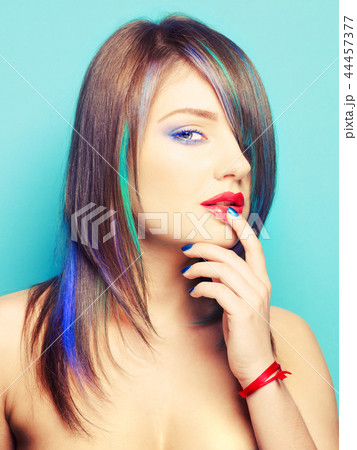 Lady on bright background Lady on bright background 44457377
